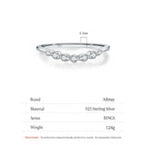 Simple Line Design 925 Sterling Silver Sparkling AAAA Lab Created Diamond Ring