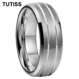 Double Groove Dome Polishing with Chamfering New Men's and Women's Tungsten Ring