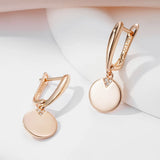 14 Karat Filled Gold Disc AAA Zircon Diamonds Easy Matching Trendy Dangle Earrings