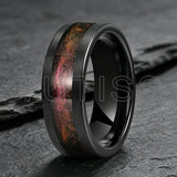 Flowing Sand/Green Grass Agate Inlay High Polished Dome 8mm Tungsten Carbide Rings