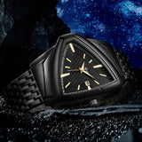 New Arrival Popular Triangle Men's Watches - Large Dial Quartz Steel Band Casual Personality Calendar Wristwatches