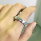 Lovers Round Full 0.3/0.5ct VVS1 D Moissanite Eternity Engagement Wedding Rings 925 Sterling Silver Fine Jewellery