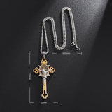 Exquisite Men's Ladies Cross Stainless Steel Pendant Necklace Gothic Religious Cross Amulet Jewellery - The Jewellery Supermarket