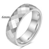 Fashion Cut Polygonal Tungsten Steel 4MM/6MM Rings for Couples Finw Jewellery