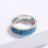 Fashion High Quality Handmade Enamel Blue Epoxy New Style 925 Rings