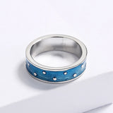 Fashion High Quality Handmade Enamel Blue Epoxy New Style 925 Rings