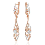 Unique Flower 14K Gold Filled AAA Lab Created Zircon Diamonds Boho Drop Earrings