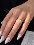 Terrific Round VVS1 D Colour Moissanite Diamond V-shaped Ring Fine Jewelry