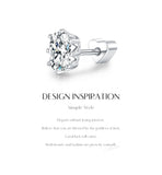 925 Sterling Sliver High-end Crown Lab Diamond Heart Screw Stud Earrings For Women