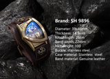 New Personalized Fashion Triangle Hollow Men's Mechanical Watch - Leisure Retro Fully Automatic Mechanical Watch