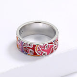 Fashion Color Cat Face Unique Handmade Colourful Enamel Ring