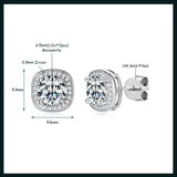 Terrific 6.5mm D Color VVS1 4 Claws Moissanite Diamonds Unisex Stud Earrings