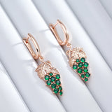Adorable 14K Gold Filled Green AAA Zircon Crystals Long Grape Drop Earrings