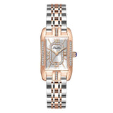 Elegant Luxury Brand Female Wristwatches - Rectangular Zircon Diamonds Steel Waterproof Original Womens Watch