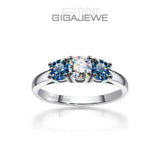 Amazing 1.0ct 4.5mm+2X4.0mm Round Cut D VVS1 Moissanite Diamonds 925 Silver Wedding Engagement Rings for Women