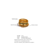 18K Gold Plated White Green AAA Zirconia Diamonds 4 Layered Stacked Ring Popular Jewellery