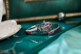 Fashion Snake Bling Watch Bracelet Copper Inlaid Rhinestones Cuff Bangle For Women