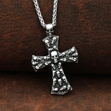 New Skull Cross Charm Stainless Steel Gothic Skull Cross Soul Skeleton Necklace for Men Women Fashion Punk Biker Jewellery - The Jewellery Supermarket