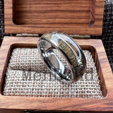 Koa Zebra Wood Antler Steel Arrows Inlay 6/8MM Tungsten Band Rings for Men Women