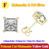 Classic 0.5-3 Carats Oval Asscher Cushion Emerald Cut Moissanite Diamond Stud Earrings