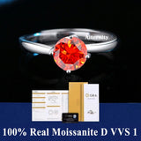 S925 Silver D VVS1 100% Real Moissanite Ring Adjustable Size Pass Diamond with GRA Certificate 18K Plating Rings