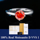 Fabulous 100% Real Moissanite Ring D VVS1 Adjustable Size S925 Sliver GRA Certificate Wedding Rings for Women