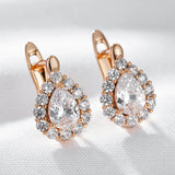 14 Karat Gold Filled Unique Full AAA Zircon Diamonds Fashion Stud Earrings Fine Jewellery