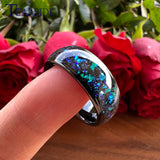Domed Polished Bright Opal 8mm Men Women Tungsten Engagement Wedding Rings