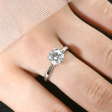 2.0CT VVS1 D Colour Moissanite Diamonds Bridal Set Solitaire Silver Stackable Ring