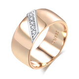 14 Karat Gold Filled Luxury AAA Zircon Diamonds Gold Silver Colour Mix Design Rings