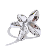 18K Gold Plated Popular Smooth Stainless Steel Flower Adjustable Charm Fashion Ring
