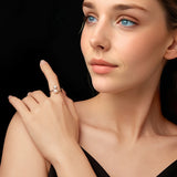 Luxury Round VVS1 D Colour 0.5CT Moissanite Freshwater Pearl Open Silver Ring
