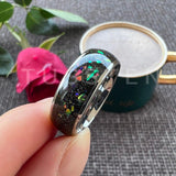 New Arrival 8MM Colorful Opal Fragments Inlay Domed Polished ShinyTungsten Carbide Ring for Men Women - The Jewellery Supermarket