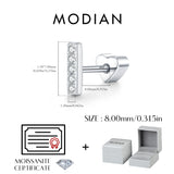 Multi -Styles 925 Silver Geometric Moissanite Heart Screw Stud Helix Earrings