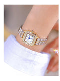 New Arrival Stainless Steel Square Luxury High Quality Fashion Rhinestone Crystals Ladies Watches