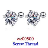 Premium 0.5-2ct Moissanite Diamonds Sterling Silver Stud Earrings for Men Women