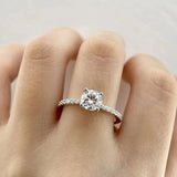 GRA Certified 1-3ct Moissanite Diamond D Colour Four Prong Ring, Real 925 Sterling Silver Fine Jewelry for Women