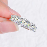 18KGP VVS1 D Colour 3.6CT 5 Moissanite Diamonds S925 Sterling Silver Eternity Ring