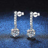 New Sparkling 18KGP 1ct D Colour Moissanite Diamonds Earrings for Women - Fine Jewellery with GRA 925 Sterling Silver - The Jewellery Supermarket