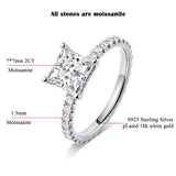 2.6cttw Princess Cut VVS1 D Colour Solitaire Moissanite Diamond Silver Engagement Ring