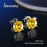 New Silver Moissanite Diamond Studs Earrings Pass Diamond Tester For Men Women