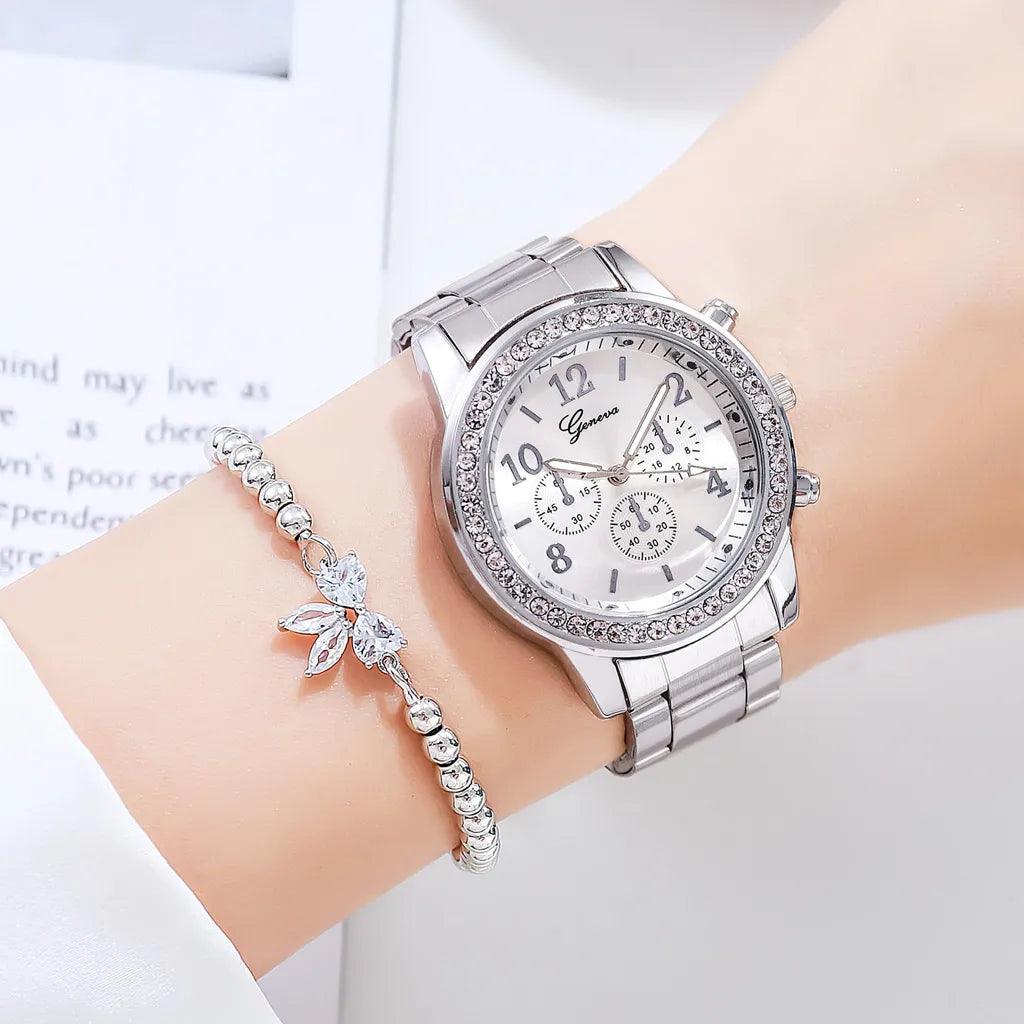 New Arrival Fashion Rose Gold Ladies Bracelet Stainless Steel Silver Strap Female Quartz Watches for Women - The Jewellery Supermarket
