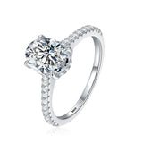 Superb 1ct 2ct 3ct Oval Cut VVS1 D Colour Moissanite Diamond Silver Engagement Ring