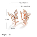 14K Gold Filled Butterfly AAA Zircon Diamonds Drop Earrings High Quality Jewellery