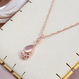 Vintage Glossy Simple Water Drop Filled Rose Gold of 14-Karat Purity Pendant Necklace -  Ethnic Style Jewellery