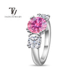 Elegant Multicolour 3CT+1*2CT D Colour Moissanite Diamonds Classic Rings Silver Fine Jewellery Women's Luxury Rings