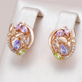 14 Karat Gold Filled Fashion Colourful AAA Zircon Crystals Butterfly Earrings for Women