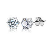 Fabulous Moissanite Diamonds 925 Silver 18K Plated Stud Earrings for Men Women