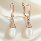 14K Gold Filled Simple Pearl Drop Luxury Earrings for Women High Quality Fine Jewellery