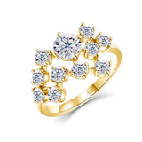Silver Infinity Trend Jewellery Certified Total 1.5ct Full Moissanite Diamonds Engagement Wedding Rings for Women